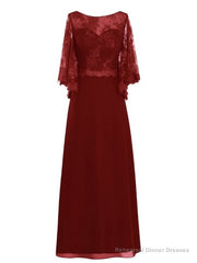Best Floor-Length Scoop Neck Lace Chiffon Mother of the Bride Dress
