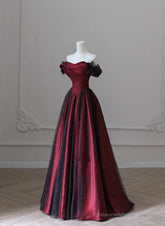 Black and Red Long Prom Dress Formal Evening Gown