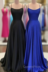 Black And Royal Blue Evening Prom Dress, Evening Gown, Graduation School Party Dress, Winter Formal Dress