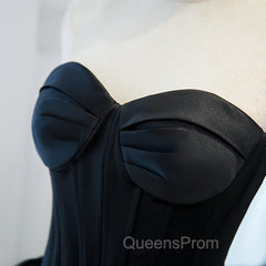 Black Ball Gown Sweetheart Satin and Tulle Evening Gown, Black Party Dress