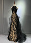 Black Halter Sequins Long Party Dress With God Lace, Black Long Classy Evening Dress