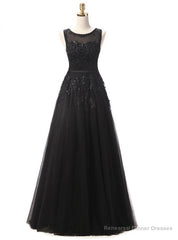 Black Lace Beading Scoop Sleeveless Bridesmaid Dress