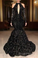 Black Long Evening Prom Dress Formal Evening Dress