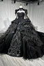 Black Luxurious And Exquisite Long Wedding Ball Gown