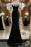 Black mermaid long Evening Prom Dress, black evening Dress