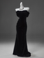 Black Mermaid Off-The-Shoulder Velvet Long Classy Prom Dress, Elegant Classy Evening Dress