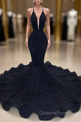Black Mermaid Evening Prom Dress