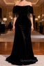 Black Off the Shoulder Beading Evening Prom Dress