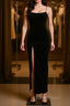 Black Party Dress, Gorgeous Spaghetti-Straps Mermaid Evening Prom Dress Long With Split Evening gowns