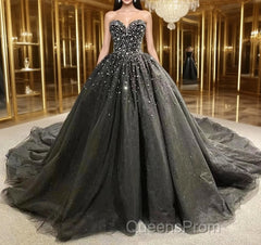 Black Strapless Dress Sweetheart Tulle Quinceanera Dress