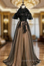 Black Tulle High Neck Beading Backless Evening Prom Dress