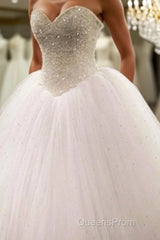 Bling Bling Sweetheart Drop Waist Wedding Princess Dress Lace Appliques