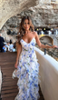 Blue Charming A-Line Spaghetti Strap Classy Prom Dress Party Dress