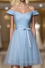 Blue Homecoming Cocktail Dress Knee Length