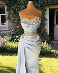 Blue Mermaid Sheer Corset Split Dress