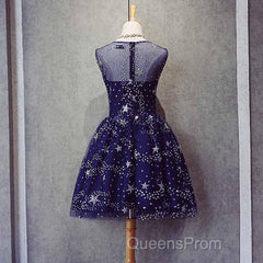 Blue Short Beautiful Homecoming Dress Tulle SleevelessEvening Prom Dress, Blue Party Dress