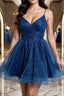Blue tulle short Evening Prom Dress blue tulle homecoming Dress