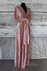 Blush Pink Velvet Infinity Convertible Bridesmaid Dress