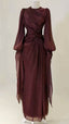 Burgundy Classy Evening Dress A Line Long Classy Prom Gowns