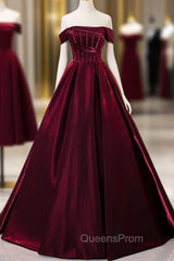 Burgundy Off the Shoulder Beading Quinceanera Dress