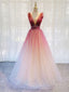 Burgundy V Neck Tulle Sequin Long Classy Prom Dress Burgundy Classy Dress