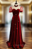 Burgundy Velvet Backless High Neck Evening Prom Dress