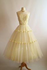 Vintage Yellow Dress, Homecoming Dress