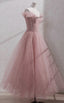 Shiny Party Dress, Fairy Midi Dress, Pink Prom Dress, Custom Made