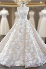 Champagne Ball Gown Tulle Flower Sweetheart Evening Prom Dress