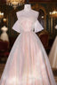 Champagne Sequins Long A-Line Evening Prom Dress, Off the Shoulder Evening Party Dress