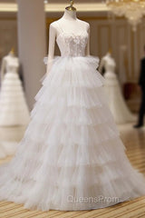 Champagne Sweetheart Layers Princess Dress, Spaghetti Straps Tulle Evening Gown