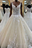 Champagne tulle lace long Evening Prom Dress, champagne evening Dress