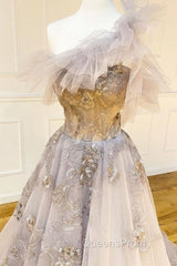 Champagne Tulle Lace Long Evening Prom Dress Lace Evening Dress