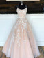 Champagne Tulle Lace Long Classy Prom Dress Lace Tulle Prom Dress