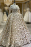 Champagne Tulle Lace Off the Shoulder Butterfly Appliques Wedding Dress