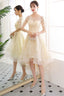 Champagne Tulle Short Evening Prom Dress, Champagne Homecoming Dress