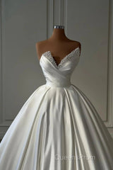 Charmeuse Sleeveless White Wedding Dress With Beading Off Shoulder Elegant Floor Length