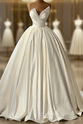 Charmeuse Sleeveless White Wedding Dress With Beading Off Shoulder Elegant Floor Length