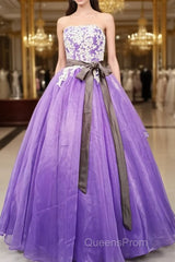 Charming Handmade Organza Purple Sweet 16 Gown, Party Dress