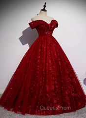 Charming Lace Sweetheart Off Shoulder Gown, Evening Prom Party Dress