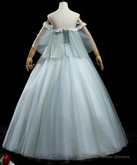 Charming Princess Light Green Tulle with Lace Flowers Prom Dress, Light Green Party Dress