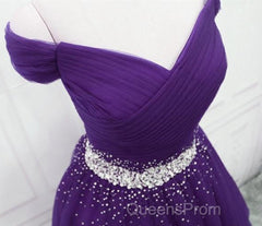 Charming Sequins Off Shoulder Dark Purple Long Evening Prom Dress, Off the Shoulder Dark Purple Formal Evening Dress