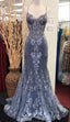 Charming V Neck Lace Mermaid Classy Prom Dress Long Classy Evening Dress
