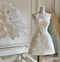 Chic A-Line Satin Halter Short Homecoming Dress 18Th Birthday Outfits