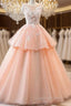 Chic A-Line Scoop Long Evening Prom Dress Lace Evening Prom Dress Ball Gowns Evening Dress