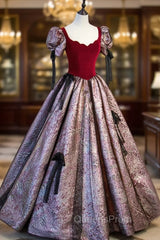 Chic A-Line Short Sleeve Evening Prom Dress, Cute Evening Party Dress