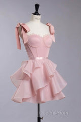 Chic Ball Gown Pink Organza Homecoming Dress 16Th Birthday Outfits