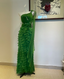 Chic Dark Green One-Shoulder Layered Ruffle Chiffon Long Classy Prom Dress