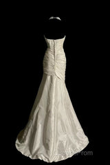 Chic Mermaid Sweetheart Taffeta Ivory Long Wedding Dress Bridal Dress