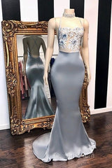Chic Sequins Sleeveless Mermaid Evening Prom Dress Glitter New Arrival Halter Red Evening Gowns
